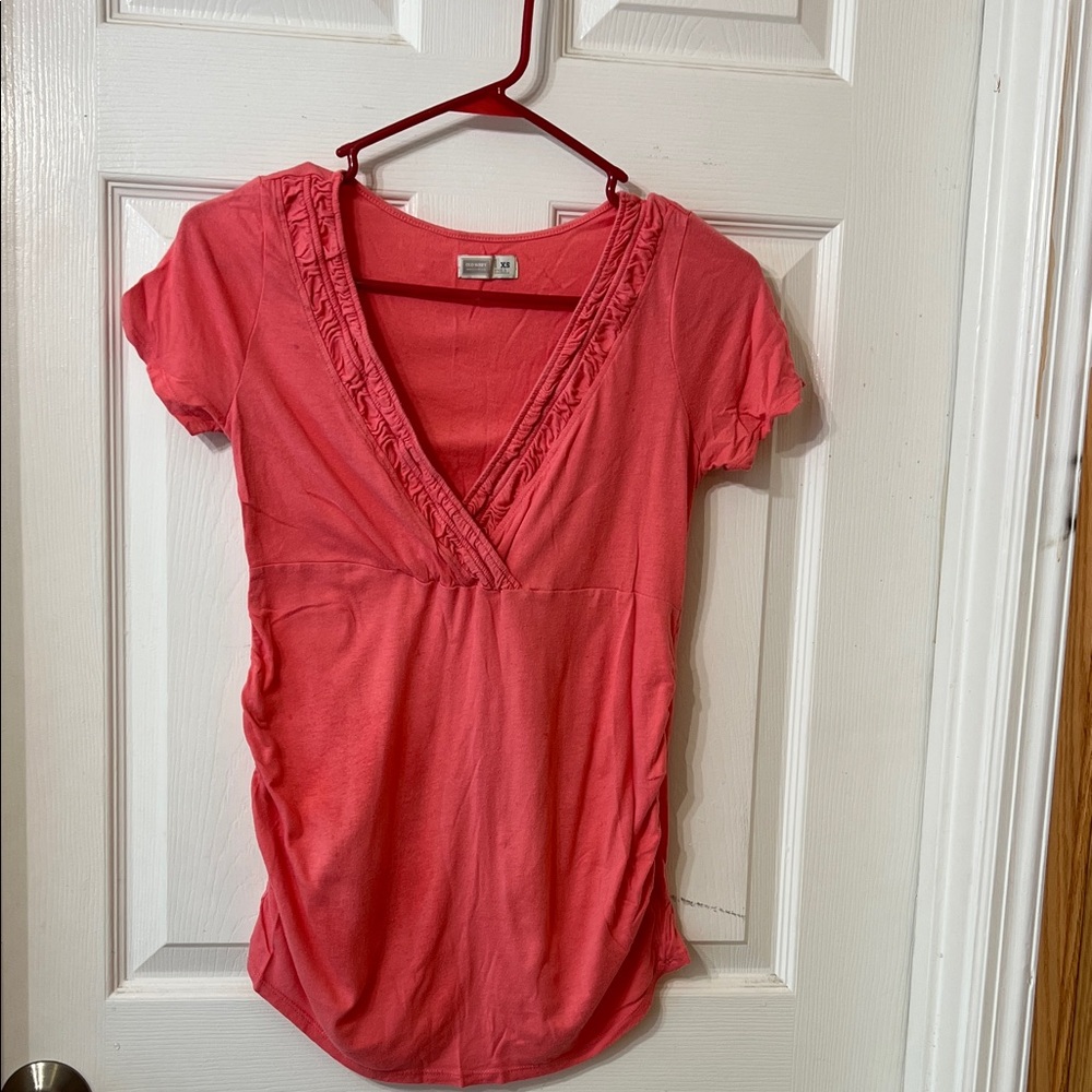 Old Navy Maternity Women's Pink V-Neck Top